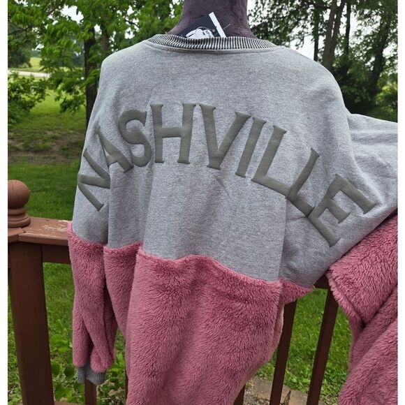 Spirit Jersey Ladies Gray and Pink Cozy Fleece Sounvenir Sweatshirt Sz L - Picture 4 of 14